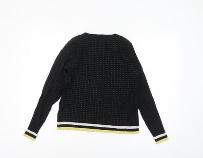 Pimkie Women's Black Knit Crew Neck Pullover Jumper M