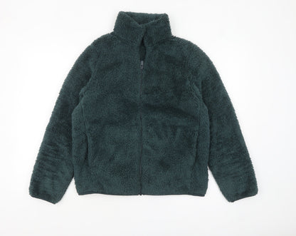 Uniqlo Women’s Green Fleece Zip Jacket Size S Lightweight Winter