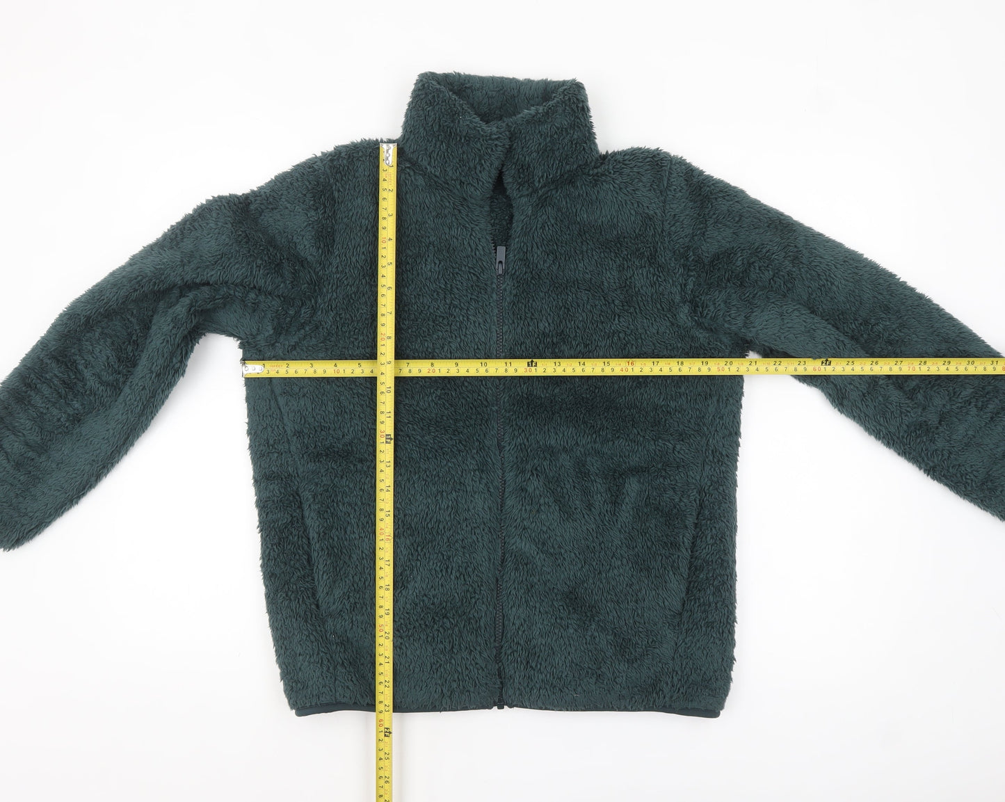 Uniqlo Women’s Green Fleece Zip Jacket Size S Lightweight Winter