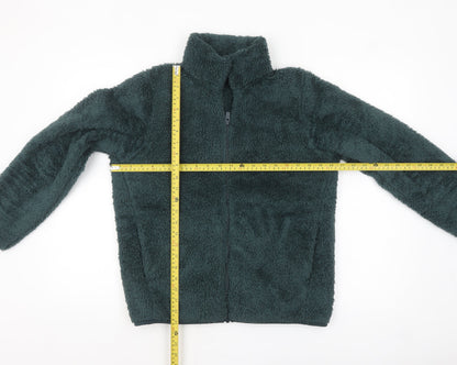 Uniqlo Women’s Green Fleece Zip Jacket Size S Lightweight Winter