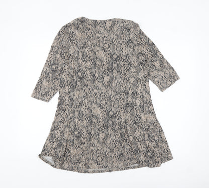 Marks and Spencer Womens Beige Animal Print Tunic Top UK 8