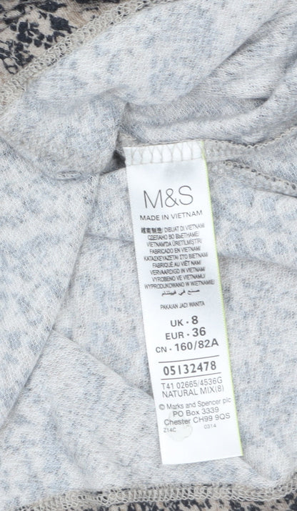 Marks and Spencer Womens Beige Animal Print Tunic Top UK 8