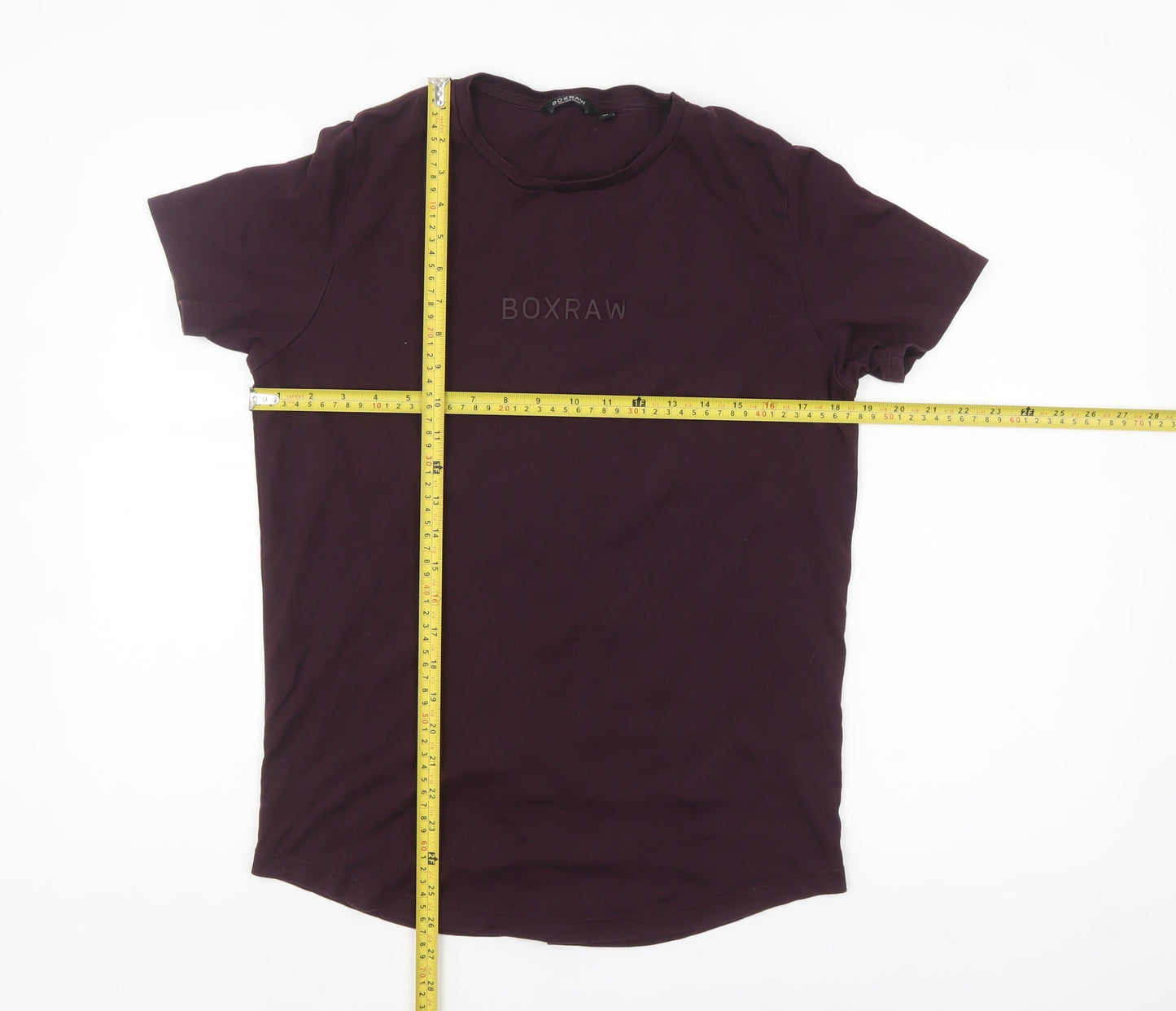 Womens UK Size M BOXRAW Purple Basic T-Shirt