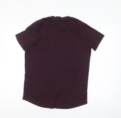 Womens UK Size M BOXRAW Purple Basic T-Shirt