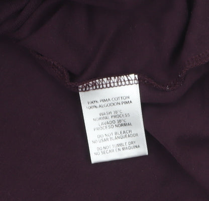 Womens UK Size M BOXRAW Purple Basic T-Shirt