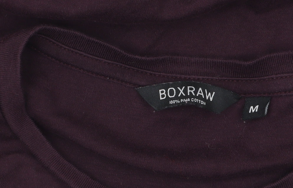 Womens UK Size M BOXRAW Purple Basic T-Shirt