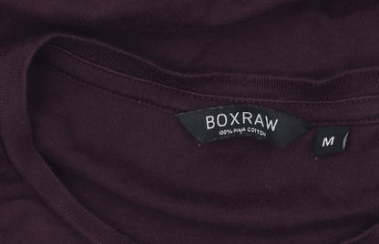 Womens UK Size M BOXRAW Purple Basic T-Shirt