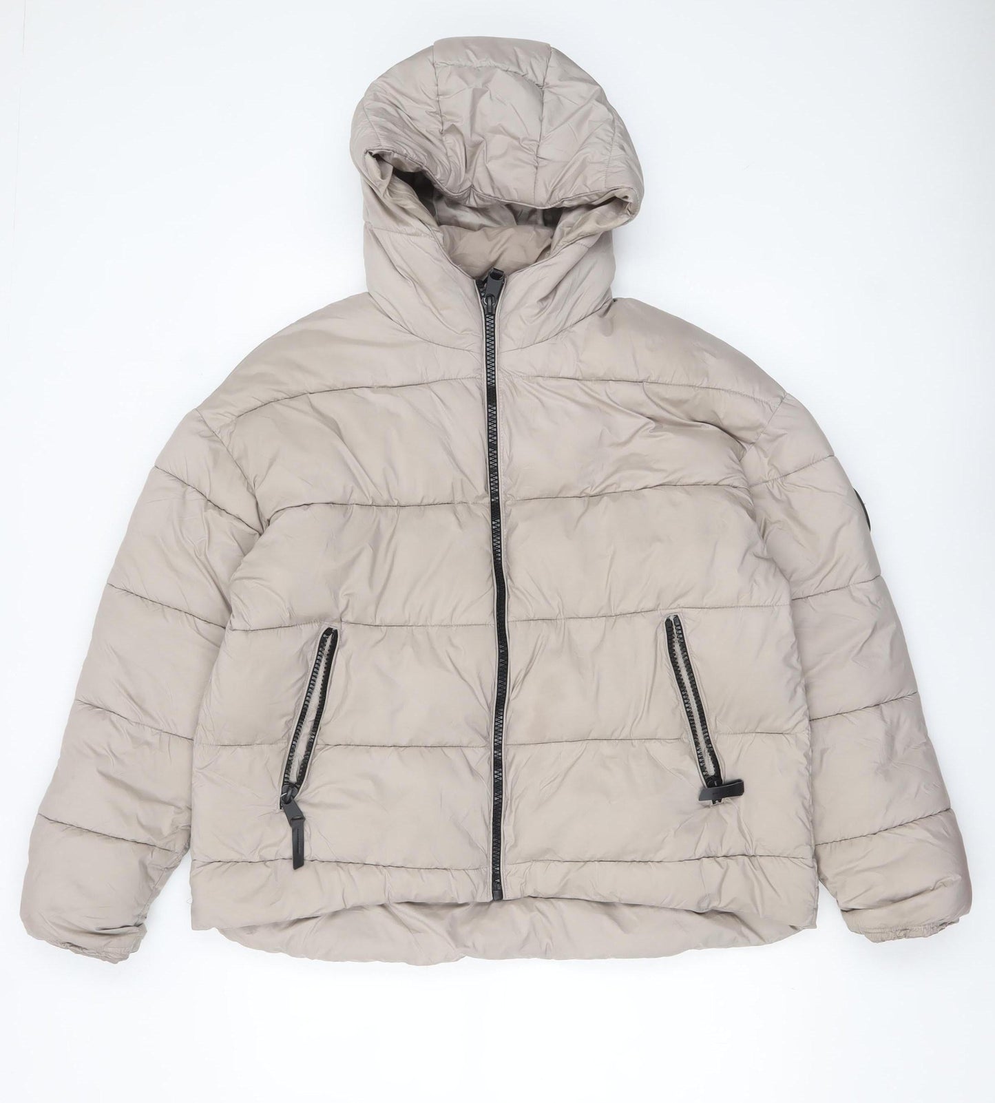 Womens UK Size 14 Harvey & Jones Beige Puffer Jacket