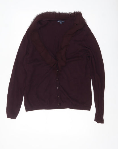 Gap Women's Burgundy Long Sleeve Cardigan XL Cotton Viscose Blend