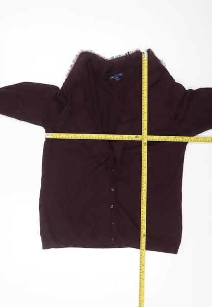 Gap Women's Burgundy Long Sleeve Cardigan XL Cotton Viscose Blend