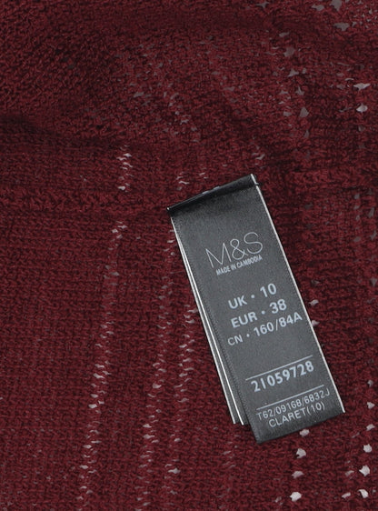 Womens UK Size 10 Marks and Spencer Red Cardigan Jumper