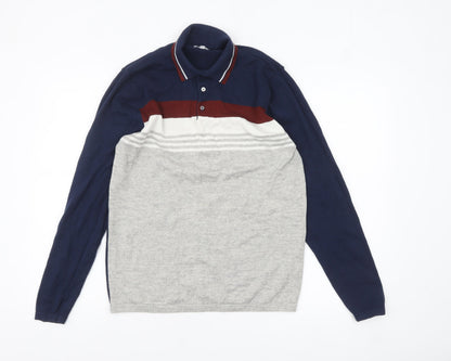 Mens UK Size M NEXT Blue Henley Jumper