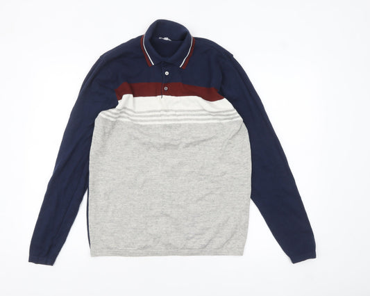 Mens UK Size M NEXT Blue Henley Jumper