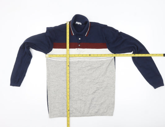 Mens UK Size M NEXT Blue Henley Jumper