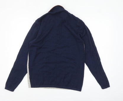 Mens UK Size M NEXT Blue Henley Jumper