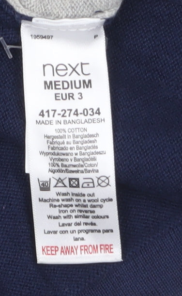 Mens UK Size M NEXT Blue Henley Jumper
