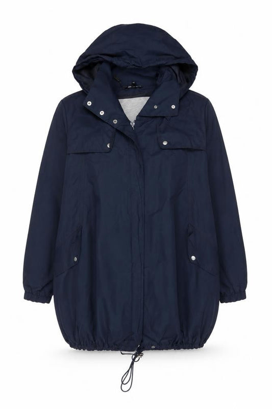 Marks & Spencer Women’s Navy Parka Jacket Size 10 Hooded Drawstring