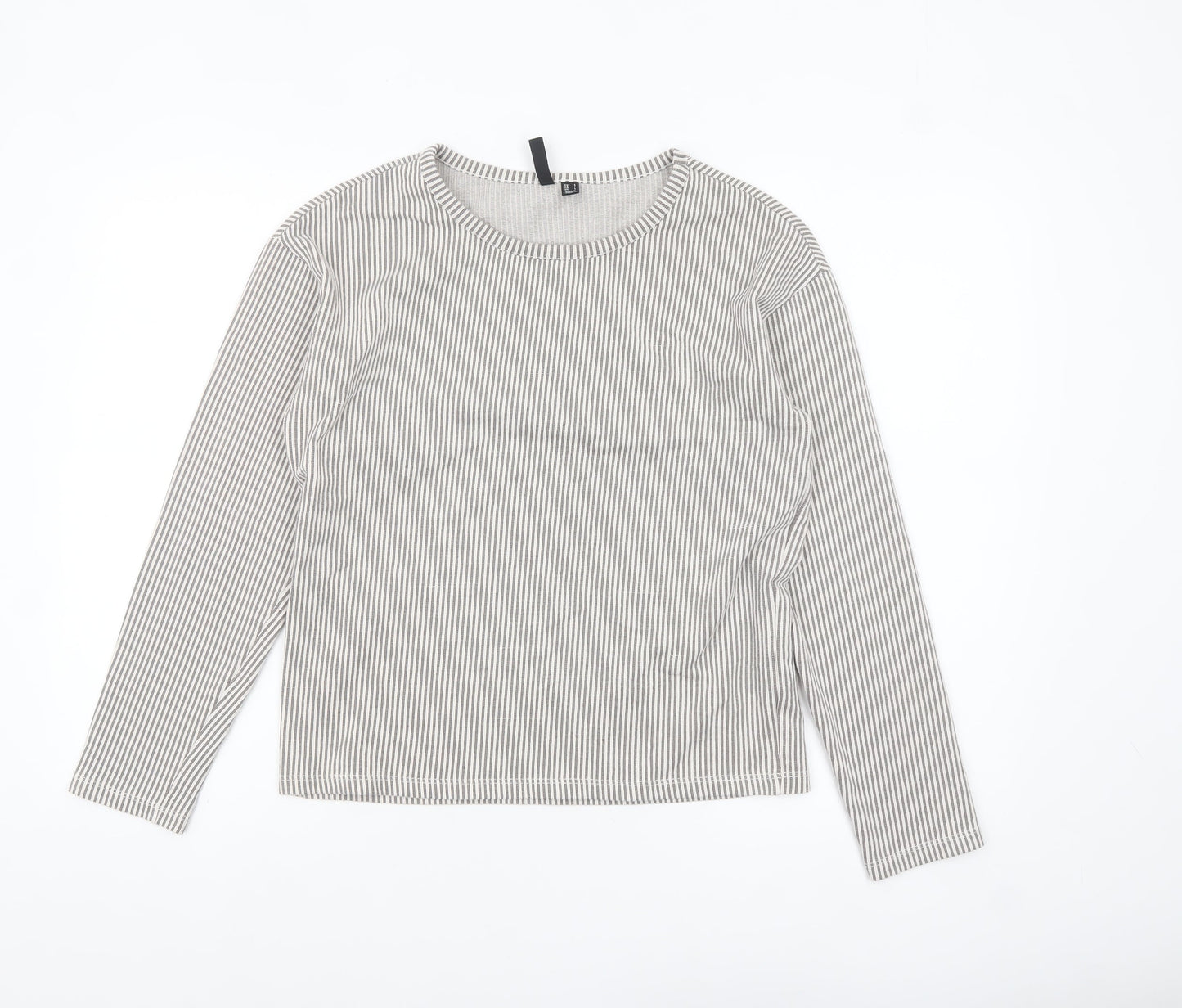 Womens UK Size S Pieces Grey Basic T-Shirt
