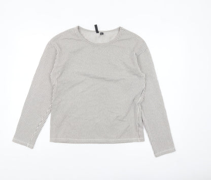 Womens UK Size S Pieces Grey Basic T-Shirt