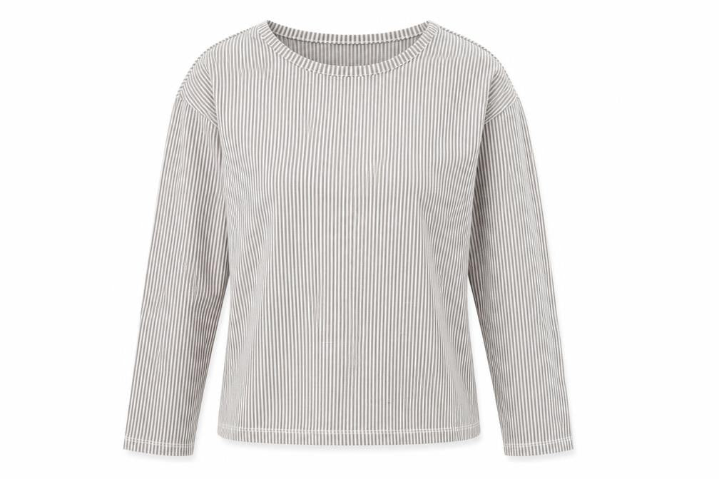Womens UK Size S Pieces Grey Basic T-Shirt