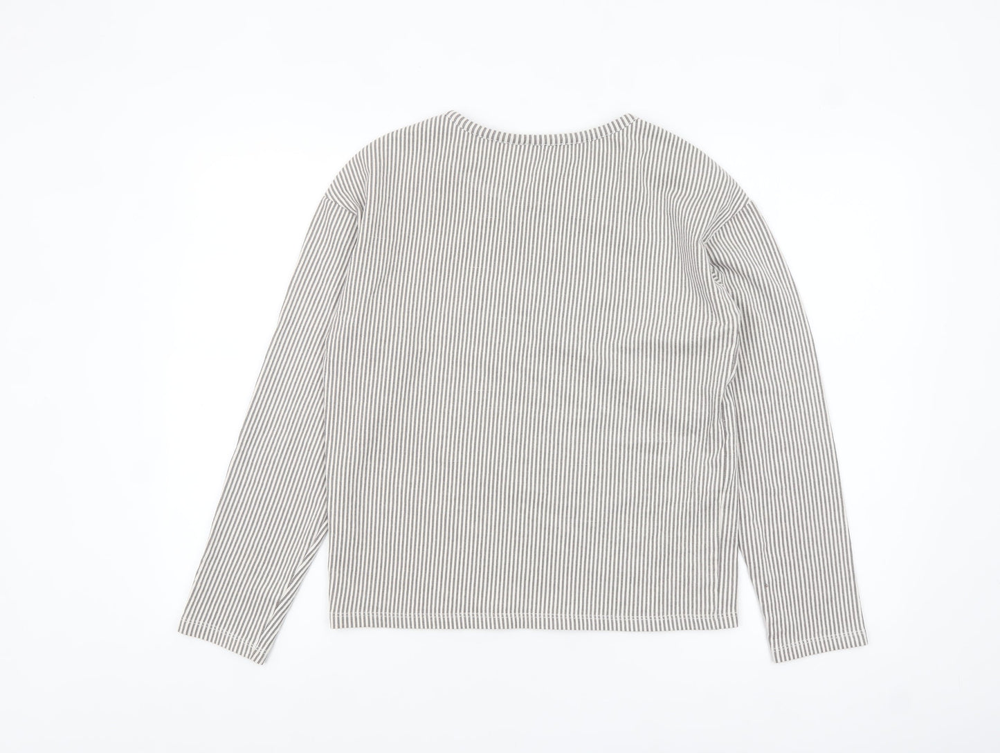 Womens UK Size S Pieces Grey Basic T-Shirt