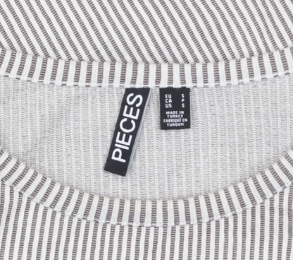 Womens UK Size S Pieces Grey Basic T-Shirt