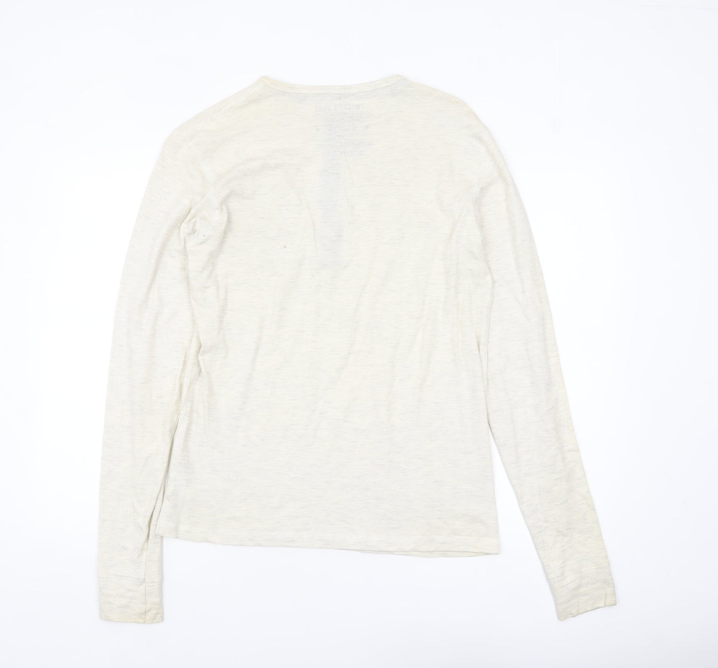 Twisted Soul Men's Beige Long Sleeve Henley Shirt Size S