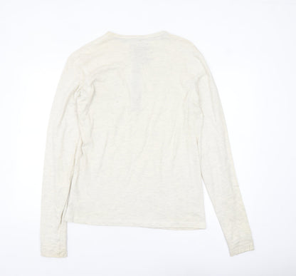 Twisted Soul Men's Beige Long Sleeve Henley Shirt Size S