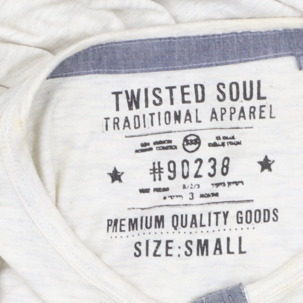 Twisted Soul Men's Beige Long Sleeve Henley Shirt Size S