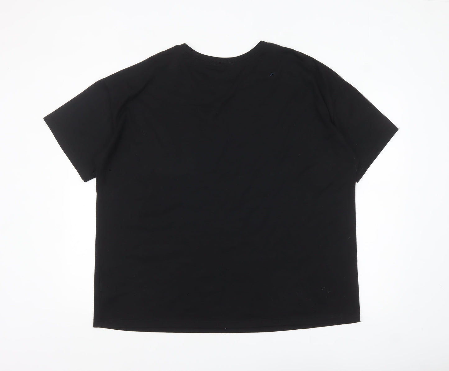 Womens UK Size 20 Pineapple Black Basic T-Shirt