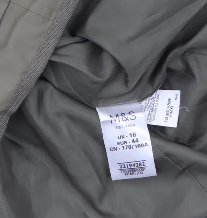 Womens UK Size 16 Marks and Spencer Green Military Jacket