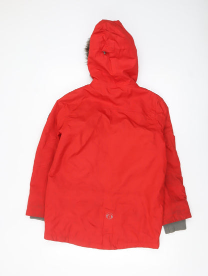TOG24 Boys Red Hooded Parka Coat Jacket 11-12 Years Waterproof Winter Warm