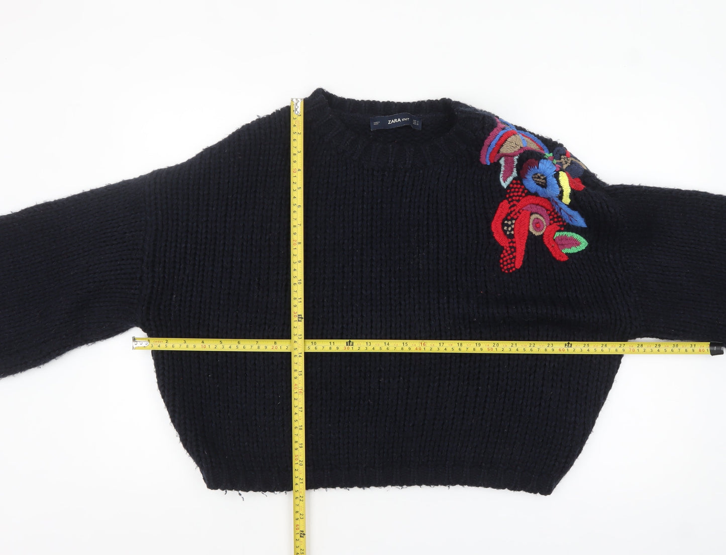 Womens UK Size M Zara Black Pullover Jumper