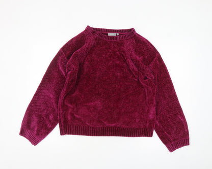 Womens UK Size M Fransa Purple Pullover Jumper