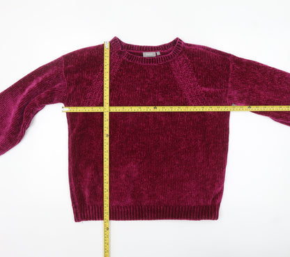 Womens UK Size M Fransa Purple Pullover Jumper