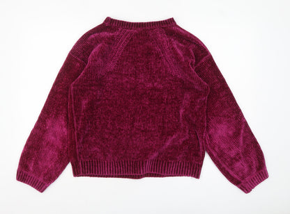 Womens UK Size M Fransa Purple Pullover Jumper