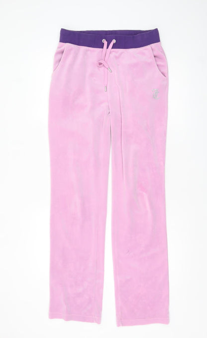 Womens UK Size M Juicy Couture Regular Fit Jogger Pink Trousers