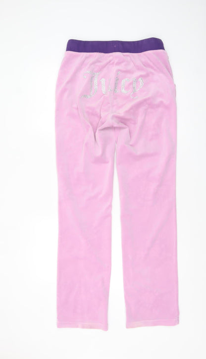 Womens UK Size M Juicy Couture Regular Fit Jogger Pink Trousers