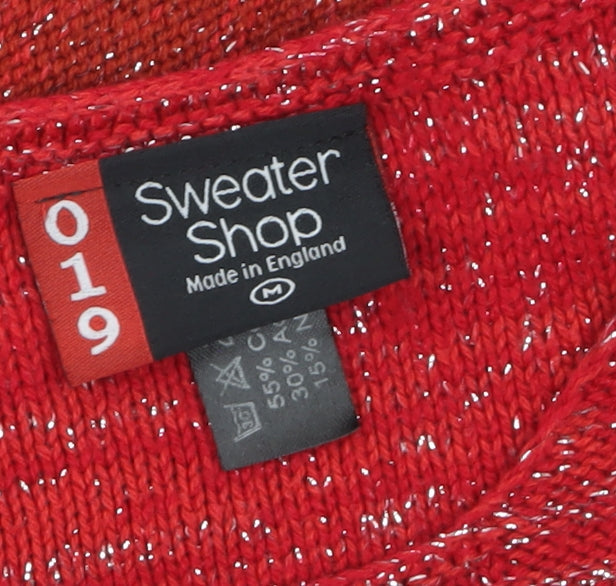 Womens UK Size M Sweater Shop Red Pullover Jumper