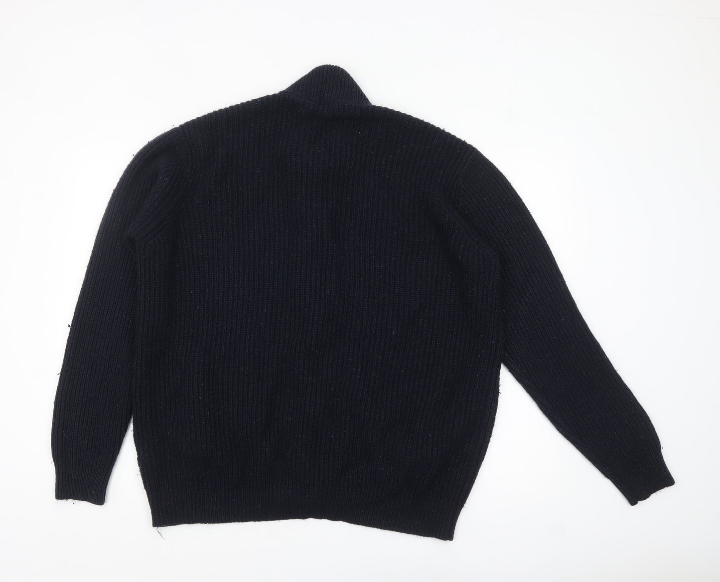 Mens UK Size XL Cotton Traders Blue Full Zip Jumper