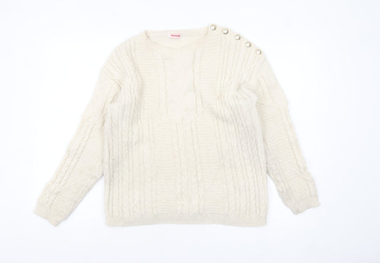 Womens UK Size 10 Damart Ivory Pullover Jumper