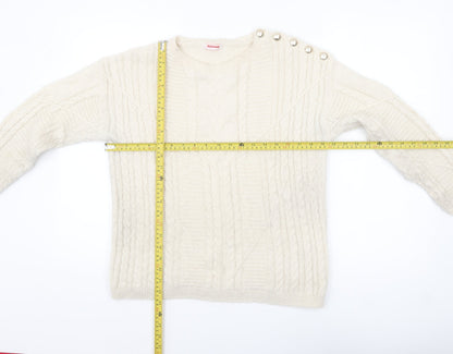 Womens UK Size 10 Damart Ivory Pullover Jumper