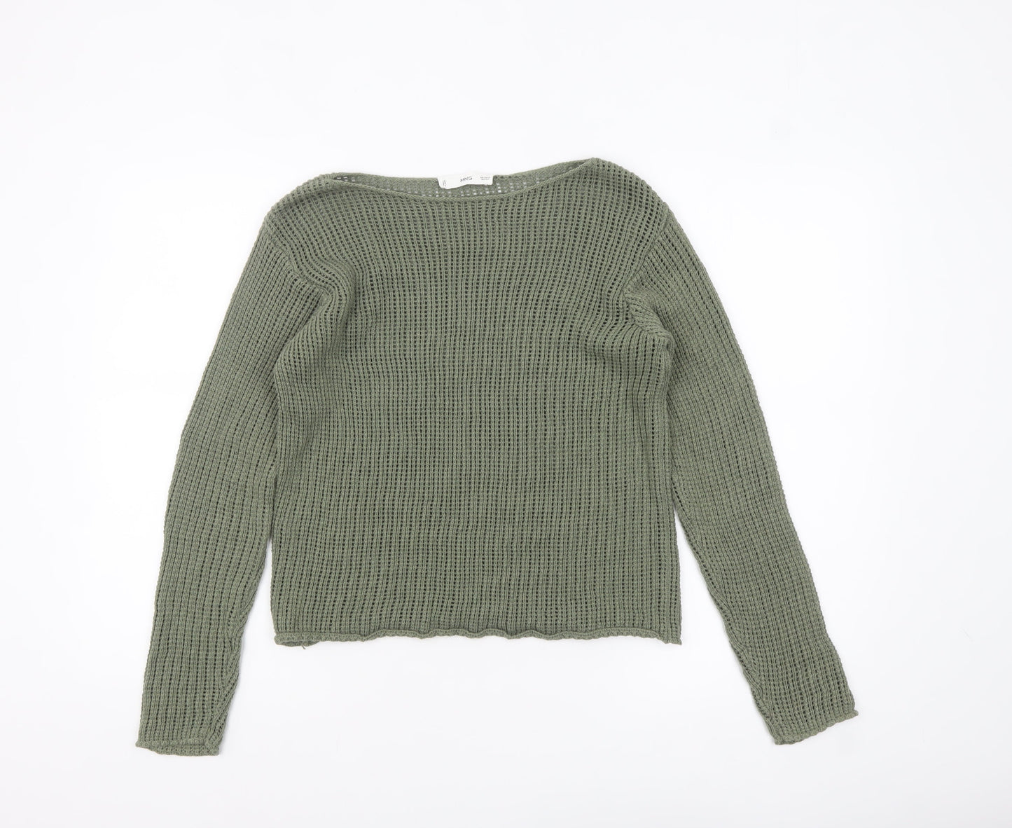 Womens UK Size XS MNG Green Pullover Jumper