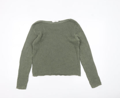 Womens UK Size XS MNG Green Pullover Jumper