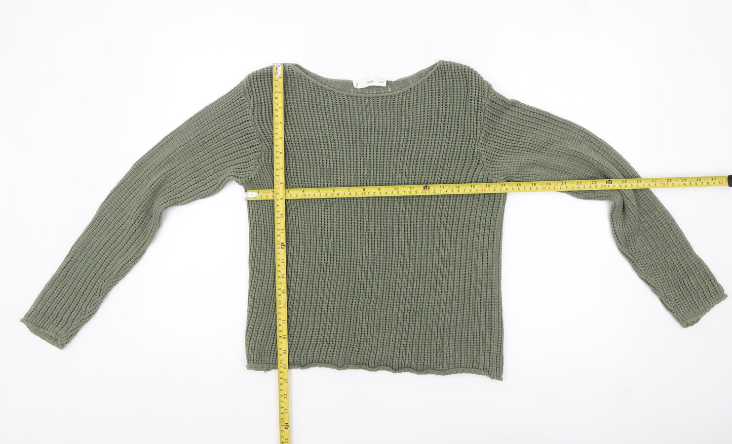 Womens UK Size XS MNG Green Pullover Jumper