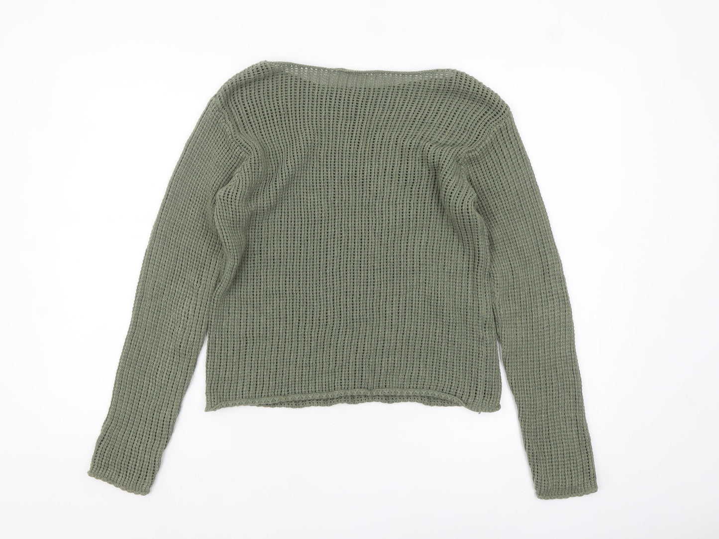 Womens UK Size XS MNG Green Pullover Jumper