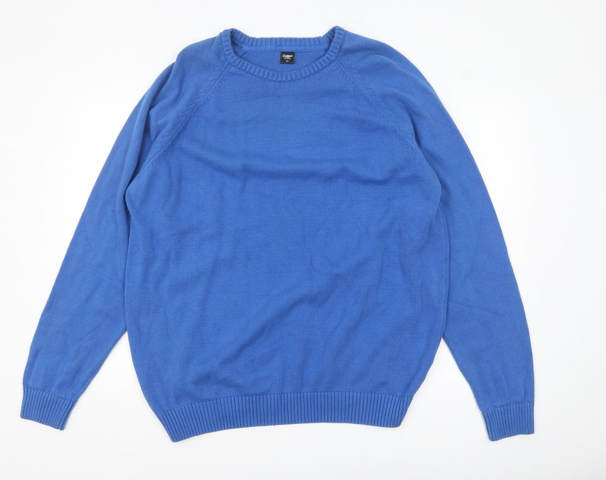Mens UK Size 2XL Cotton Traders Blue Pullover Jumper