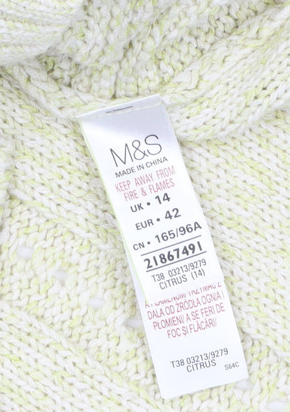 Womens UK Size 14 Marks and Spencer Beige Pullover Jumper