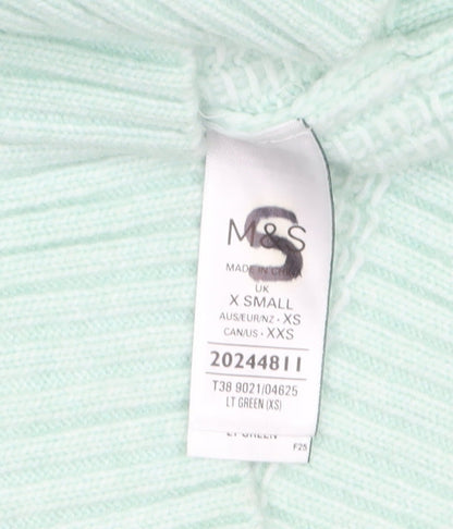 Womens UK Size XS Marks and Spencer Green Pullover Jumper