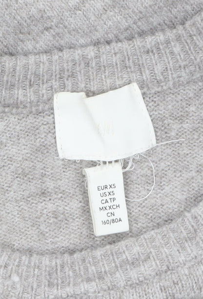 Womens UK Size XS H&M Grey Pullover Jumper